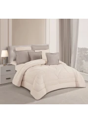 STARGOLD Microfiber Solid Comforter 8 Pieces Set Fitted Sheet, Pillow Sham, Pillow Case, Cushion Comforter 260X240 CM King Size Mattress