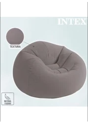 Beanless Bag Chair Inflating Furniture - Bean Bag - 1.14 m x 1.14 m x 71 cm, Grey