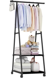 Fitto Coat Rack Multi-Function, Removable for Bedroom, Hanging Clothes, with Wheels, Floor Standing Triangle Hanger, Coat Rack Stand, Color: LYJ3 2