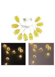 Aiwanto Ramadan Light Decoration Eid Decorations-Mini Gold Lightings Decorations for Home Book Stand Decoration Lightings