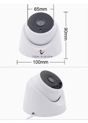 Tomvision - Plastic case 2.0 Mega Pixel/1080P resolution Indoor Dome AHD CCTV Camera with 3.6mm Lens