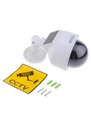 Tomvision - Solar Power Dummy PTZ Dome Camera CCTV security camera with LED light and battery powered fake Speed Dome Camera