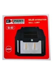 إكسبرت 2 مصباح حائط ليد تفاعلي يعمل بالطاقة الشمسية SL-02 بقوة 800 لومن أسود