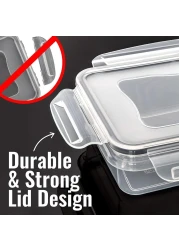 ماهمير® مجموعة حاويات اعداد الوجبات محكمة الغلق مع اغطية قفل، 12 قطعة من حاويات تخزين الطعام البلاستيكية القابلة لاعادة الاستخدام، صناديق تنظيم للمطبخ قابلة للتكديس، خالية من BPA وامنة للاستخدام في