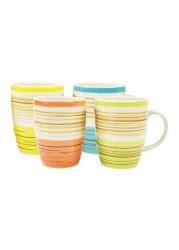 آر كي طقم أكواب سيراميك 266 ملل 4 قطع - متعدد الألوان