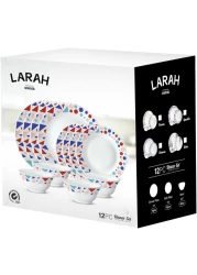 Larah Plano Opal Dinner Set Multicolour Assorted 12 PCS