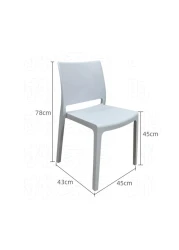 Jeffcoco Furniture Modern Mid Century Premium Plastic Chair,Curved Back Dining Chairs For Kitchen Garden Lounge Meeting Room,1PCS White