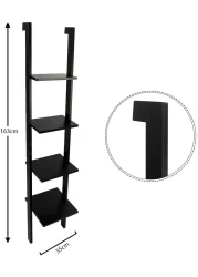Yatai 4-Tier Black Ladder Bathroom Shelving Unit