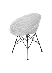 Jeffcoco Furniture industrial stylel Chair Modern Design Dining Chair For Home,Restaurant,Office Desk Reading,Coffee Shop,Indoor Outdoor Chair (White)