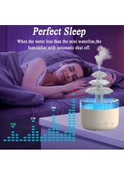 Rain Cloud Humidifier Water Drip - 2-in-1 Essential Oil Diffuser with 7 LED Colors, Mushroom Cloud Diffuser, 500ml Ultrasonic Cool Mist Humidifier for Sleep
