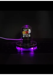 Radiotronics Smart 1.54" IPS Display Clock: WiFi, RGB, Weather Updates - 4 Modes, High-Res Album, Customizable Colors & GIFS, Auto Night Mode, Easy Weather Access