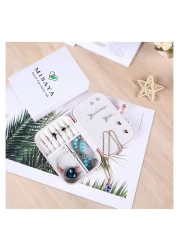 صندوق مجوهرات للسفر منظم مجوهرات ، صندوق مجوهرات مزدوج من الجلد ، صندوق هدايا ، عرض مجوهرات ، صندوق تخزين مجوهرات لقلادة أقراط ، خواتم ، سوار وردي