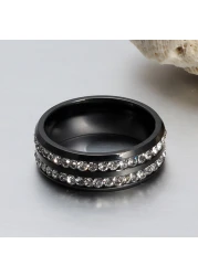 Generic-Fashion New Hot Unique Punk Female Metal Titanium Steel Ring for Woman Party Wedding Band Gift Charm Jewelry