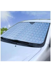 واقي شمس للزجاج الأمامي - واقي شمسي قابل للطي مكون من 5 طبقات عاكس للأشعة فوق البنفسجية، 55 × 29 بوصة واقي شمسي للسيارة من الأكورديون للسيارات وسيارات الدفع الرباعي