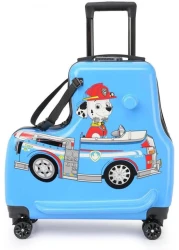 حقيبة سفر للأطفال يمكن الركوب عليها، حقيبة سفر بتصميم فريد للأطفال - حقيبة سفر بعجلات للأطفال، حقيبة سفر بحزام أمان ومقبض تلسكوبي، هدية يوم الطفل