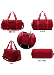MahMir Gym Bag with Shoes and Waterproof Pocket (Red)