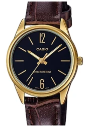Casio - Women's Leather Analog Wrist Watch LTP-V005GL-1B