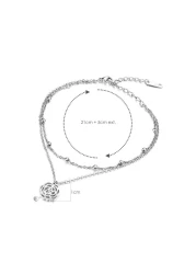 Aiwanto Anklet Silver Double Chain Ankle Chain Anklets Gift