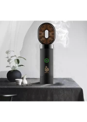 Electric Incense Burner &amp; USB Aroma Diffuser &ndash; Modern Portable Bakhoor Burner with Rechargeable Comb &ndash; Electric Bukhoor Incense Holder (Black)
