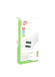 أول رايد كوناكت شاحن سيارة 2.1 أمبير ـ بمنفذين USBـ 12- 24فولت - أبيض