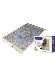 سجادة صلاة مريحة من الحرير مريحة للصلاة لون ازرق سماوي