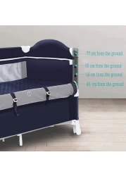 Teknum 4 in 1 Baby Bedside Co - Sleeper Bassinet and Playpen wt Rocker Navy Blue