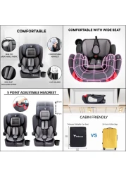 Teknum Pack and Go Foldable Car Seat w / Ace Diaper Bag - Grey