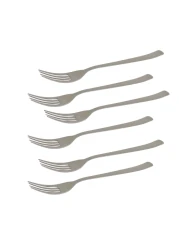 Pecasso Table Fork Set Silver 6 PCS