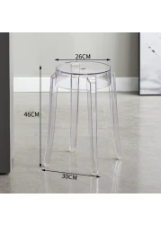 Jeffcoco Plastic Stool Transparent Color Acrylic Dining Chair Crystal Stool Home Chair Creative Stool (45CM 1 pcs)