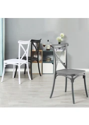 Jeffcoco Furniture stackable chair Injection processing Fixed leg plastic leisure chair outdoor/indoor outside/inside Patio/Garden chair Water/sun proof Dining chair (black 1pc)