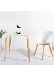 LANNY Modern Wood Dining Table Wooden Table Kitchen Table T5 Square Kitchen Leisure Table with Solid Wooden Legs for Home Office Restaurant Use-WHITE