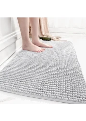 سجادة حمام من الألياف الدقيقة الناعمة من Mei Homecenter، سريعة الجفاف، من شانيل ماصة مع ظهر مطاطي، سجادة حمام قابلة للغسل في الغسالة