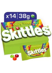 Skittles Crazy Sours Candy, 38g Pack of 14