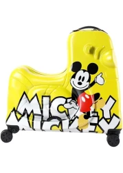 Children's Ride-On Suitcase,Travel Rolling Kid's Luggage, Children Trolley Hard Shell Carry on Luggage,Travel Suitcase with Safety Belt &amp; Telescoping Handle,Children's Day Gift (20 Inch) - Yellow