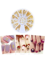 Aiwanto 3Packs 12 Designs Rhinestone Nail Metal Rivets 230 Nail Art Metal Rivets