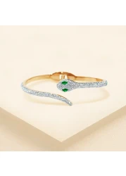 سوار عصري للنساء من JANNAH | سوار بتصميم ثعبان بعيون خضراء من أحجار الراين