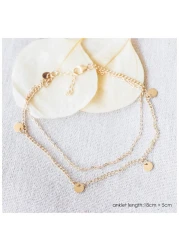 Aiwanto Simple Double Layer Anklet Ankle Chain Simple Anklets Gift