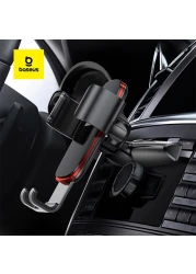 Baseus Aluminum Car Phone Holder CD Slot Auto Lock Gravity Car Mount Compatible With 4.0 6.5 Inch For iPhone 14 Pro Max 13 12 11 SE X And Many More Black