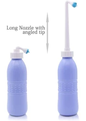 SHOWAY 650 ml Large Portable shattaf Bidet Bottle Handheld Travel Toilet shataf Hand Spray Seat Water-Blue