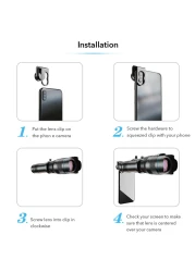 APEXEL-APL-JS60XJJ09 Metal 60X HD Phone Telephoto Zoom Lens Kit Monocular Telescope with Mini Extendable Tripod Eye Cup Metal Clip Portable Lens Bag Universal for Most Smartphones for Travel Hunting