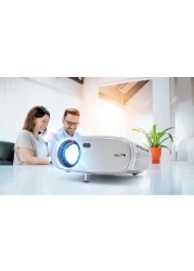 Technaxx Germany LED Projector, Video Projector 1080P HD for Home Movie, Kids Gift for Gaming &amp; Outdoor, 50"-200" Projection Size with Phone VGA HDMI AV USB Laptop &amp; Remote Control, 40,000 hours Life