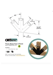 Ozco Building Products 56646 Truss Base Fan 3 Point Plate 1 Per Pack Black