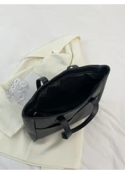 Minimalist Black Double Handle Square Bag