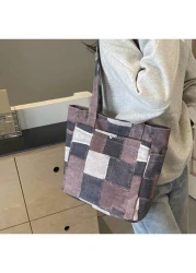 Canvas Denim Printed Tote Bag Multi Pockets Shoulder Handbag Fashion Denim Backpack For Women