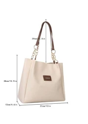 حقيبة كتف صغيرة بتزيين رقعة حرفية، حقيبة مدرسية، سعة كبيرة، محمولة، للفتيات المراهقات والنساء طلاب الجامعة،