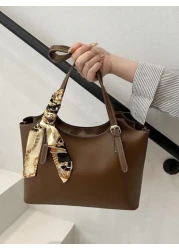 حقيبة يد جلدية ناعمة ذات طراز كلاسيكي للنساء، سعة كبيرة، حقيبة كتف، حقيبة رسمية بسيطة للذهاب إلى العمل، مجموع