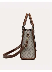 طقم من 3 قطع: حقيبة كبيرة السعة بنمط زهري مع وشاح عشوائي