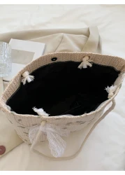 حقيبة كروشيه مزهرية ذات حزام كتف، ضروريات عطلة نهاية الأسبوع، مثالية للسفر والرحلات والعطلات والشاطئ