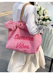 حقيبة كتف كانفاس رسائل وشرابات سعة كبيرة عصرية، بسيطة ومثالية للتسوق والتنقل، لوازم المدرسة، حقيبة مدرسية، ح