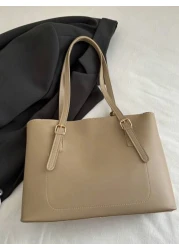 New Fashionable Lightweight Luxury Solid Color High End Versatile Women Shoulder Tote Bag
